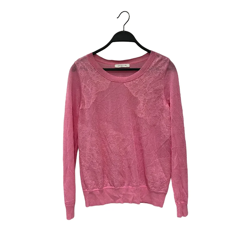 Fashionable Inner Wear Sandro Paris/LS T-Shirt/M/PNK/Viscose Lace Scoop Neck Blouse