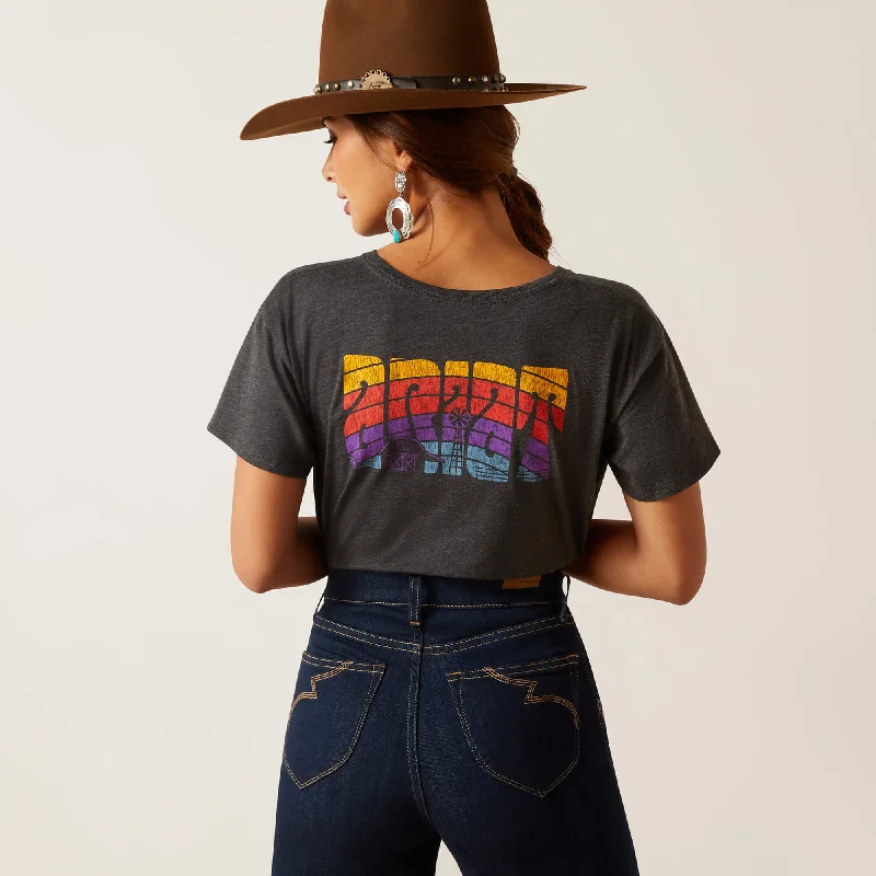 Retro Prints Women's Ariat Groovy Sunset T-Shirt #10047922