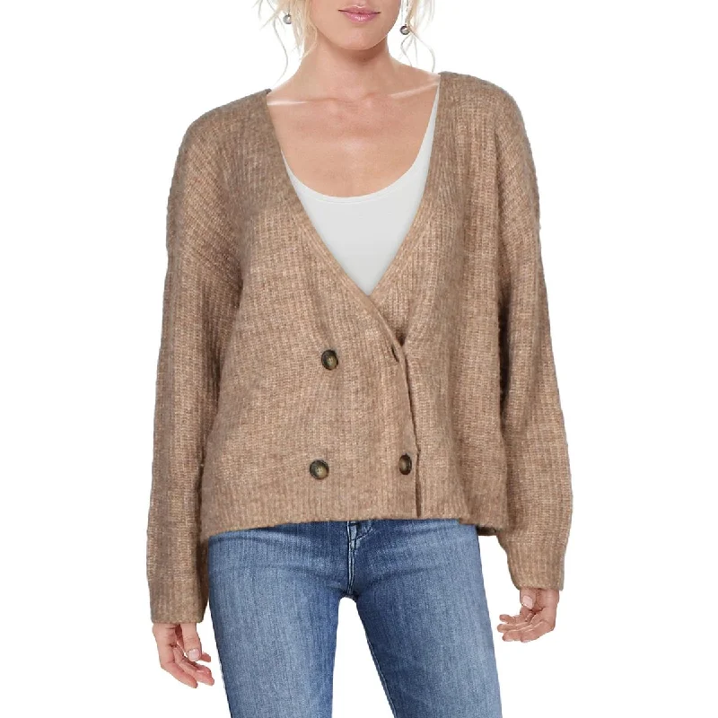 Stylish Comfort Jamison Womens V Neck Double Breasted Cardigan Sweater