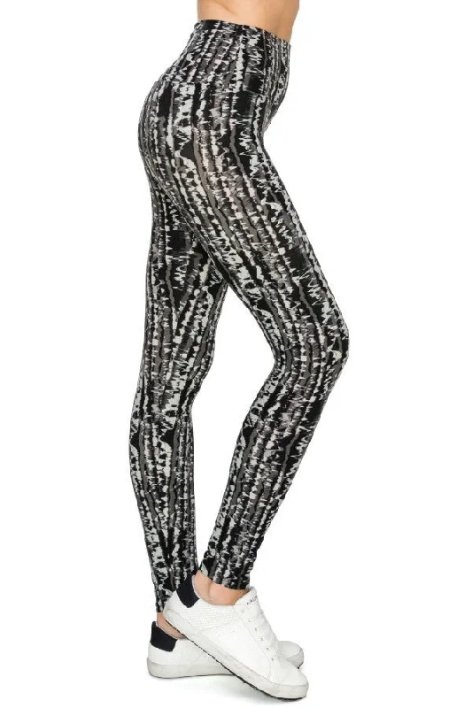 Comfortable Fashion Yoga Style Banded Lined Tie Dye Printed Knit Legging With High Waist.