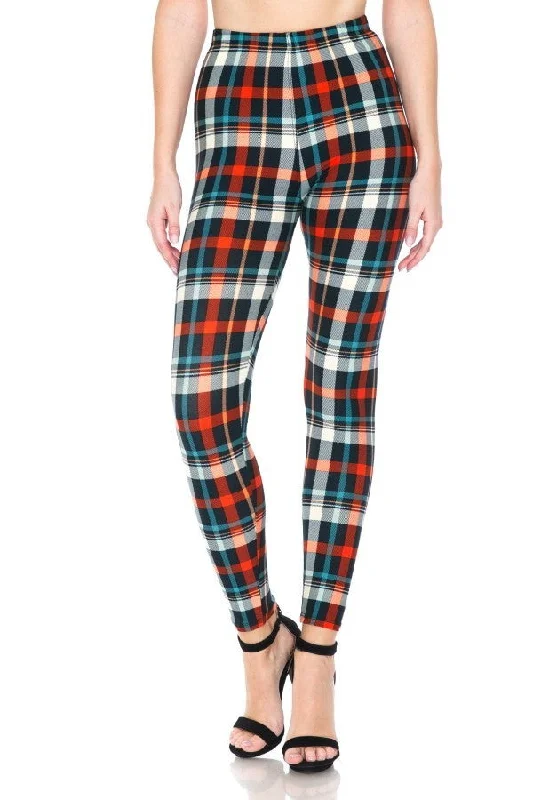 Youthful Style Multi Printed, High Waisted, Leggings With An Elasticized Waist Band