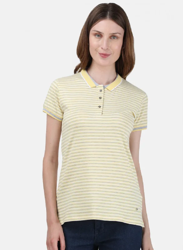 Summer Selection Womens Yellow Stripe T-Shirt