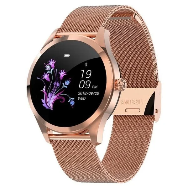 Classic Series Waterproof Heart Rate Monitoring Stainless Steel kw10 Smartwatch women Smart Watch Fitness Bracelet