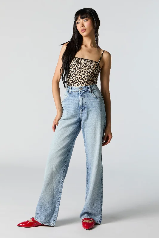 High-end Design High Rise Wide Leg Jean