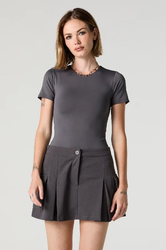 Classic Style Crepe Pleated Cargo Skort