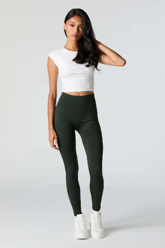 Exquisite Tailoring Seamless Ribbed High Rise Legging