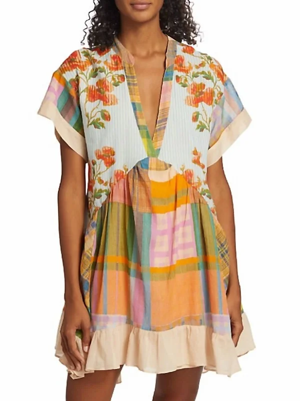 Unique Fashion Agnes Oversized Patchwork Dress In Spring Combo