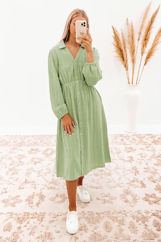 Fresh Wear Claudia Midi Dress Green