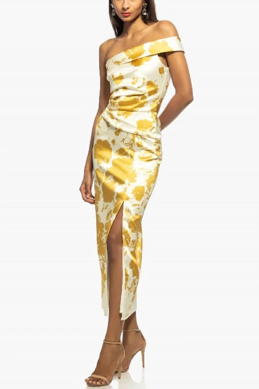 Free Design Desiree Dress In Ivory/golden Yellow