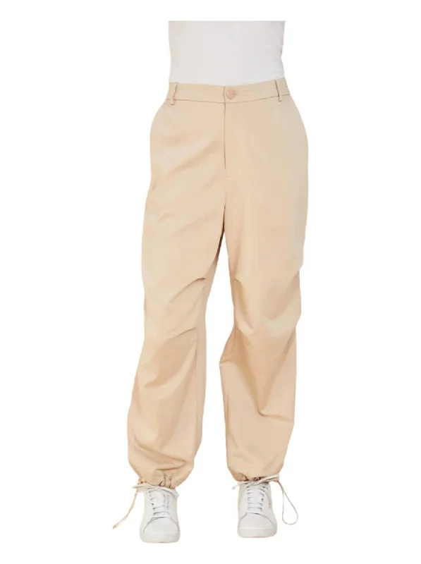 Dressing Tips Draw String Hem Utility Pants In Sand