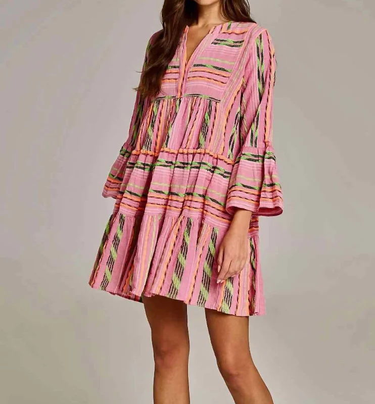 High Street Series Ella Dress In Pink/orange