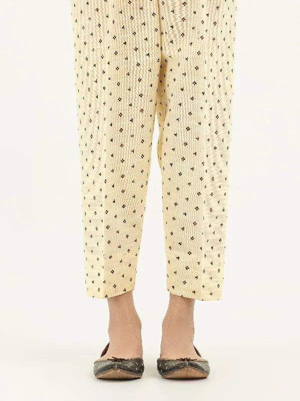 Cozy Fit Printed Khaddar Trousers (Pret)