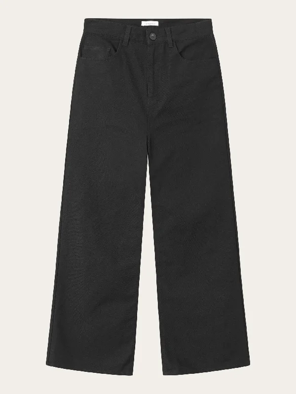 Exquisite Tailoring GALE straight mid-rise canvas 5-pocket pants - Black Jet