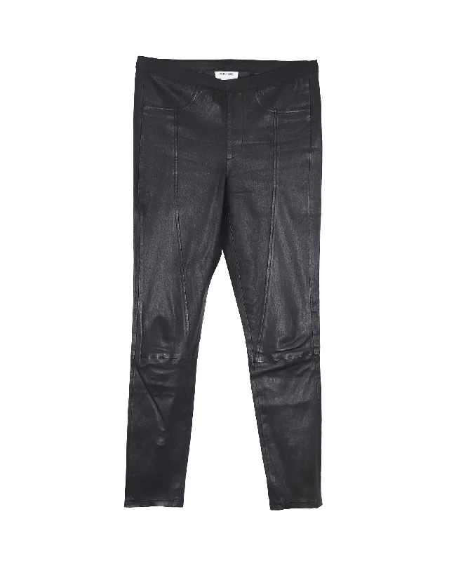 Trends Helmut Lang Skinny Biker Jeans in Black Leather