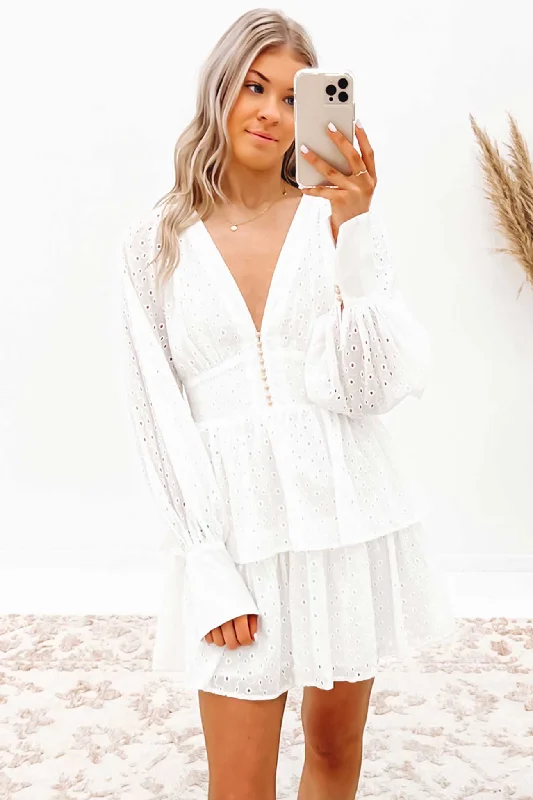 Fashion Must-have Kaylin Mini Dress White