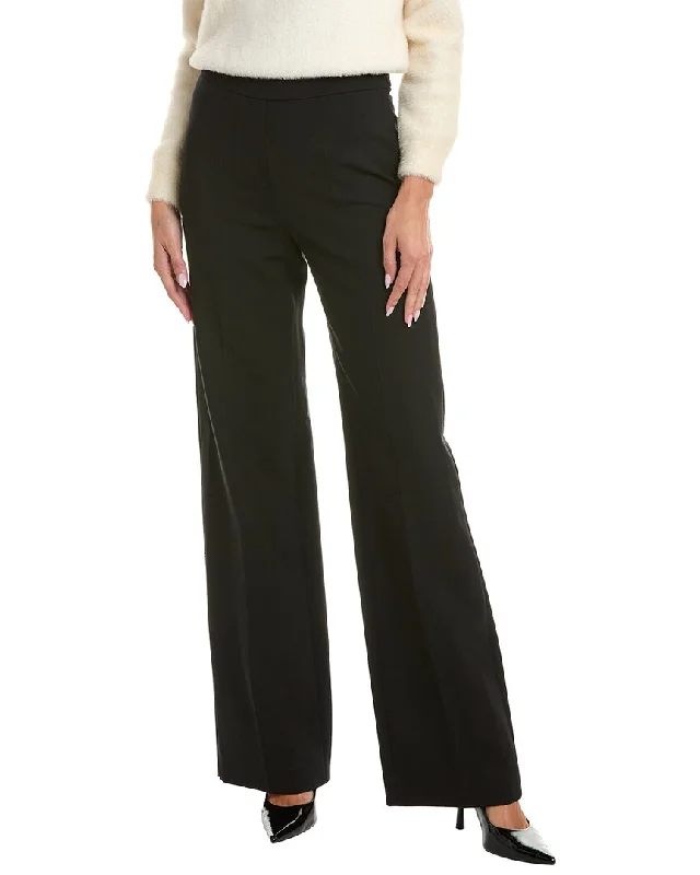 Summer Selection Oscar de la Renta Silk-Trim Wool-Blend Pant