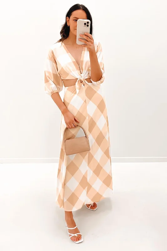 Energy Wear Pollie Maxi Dress Beige