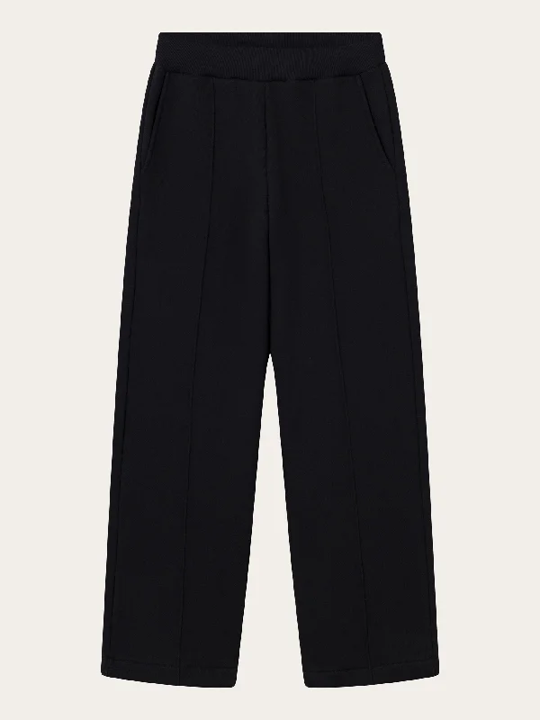 Trendy Items POSEY wide high-rise sweat elastic waistband pants - Black Jet