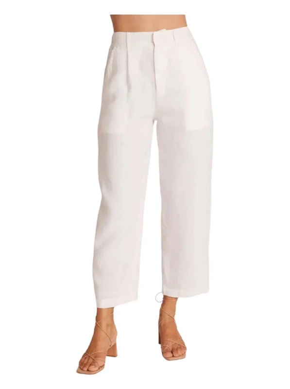 High Street Series Relaxed Pleat Front Trouser In White