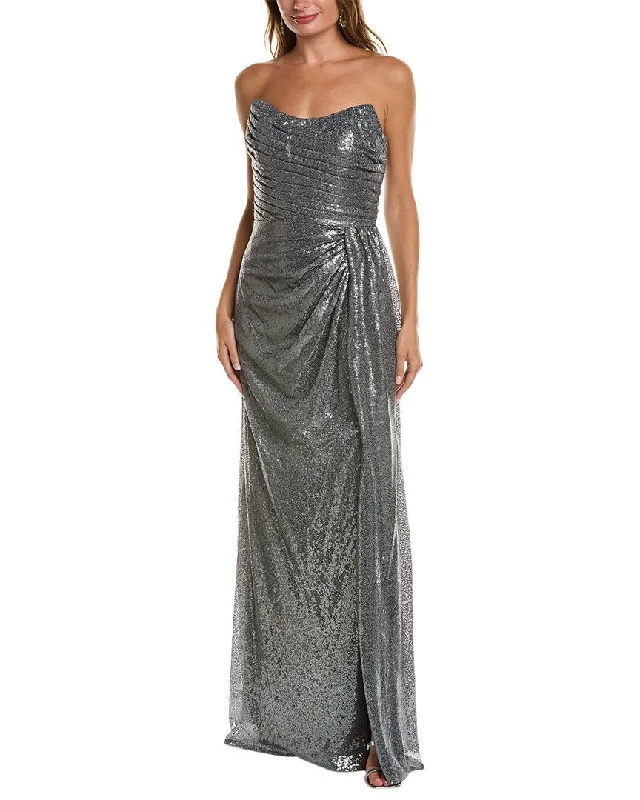 Classic Design Rene Ruiz Strapless Sequin Draped Gown