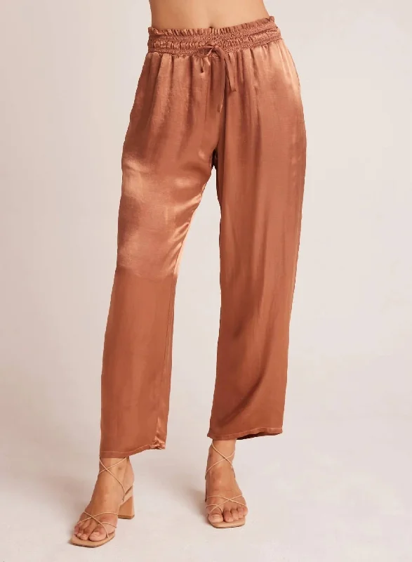 Fresh And Fashionable Smocked Waist Trousers Pants In Curacao Coconut