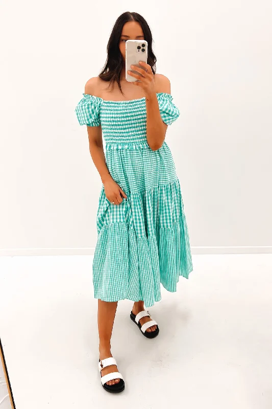 Printed Patterns Spencer Midi Dress Emerald