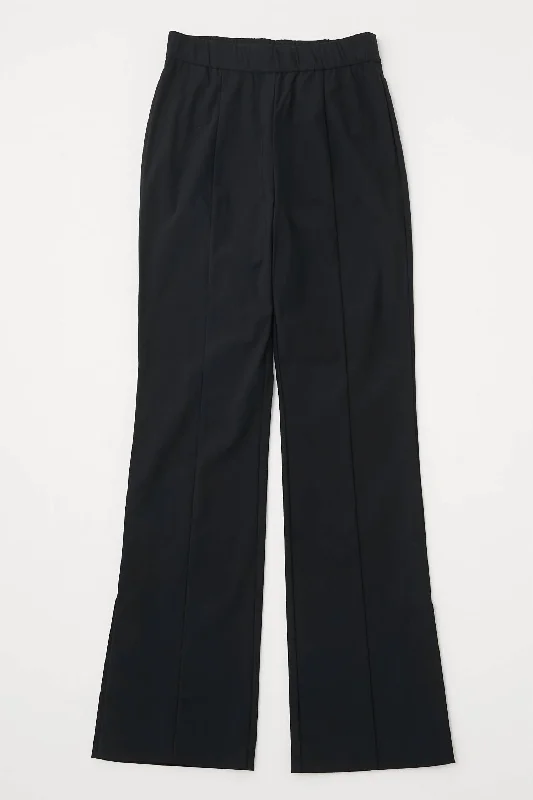 Romantic Temperament Stretch Slit Pants In Black