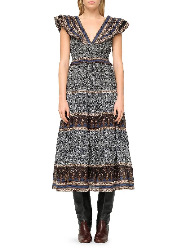 Personalized Wear Womens Printed Midi Fit & Flare Dress