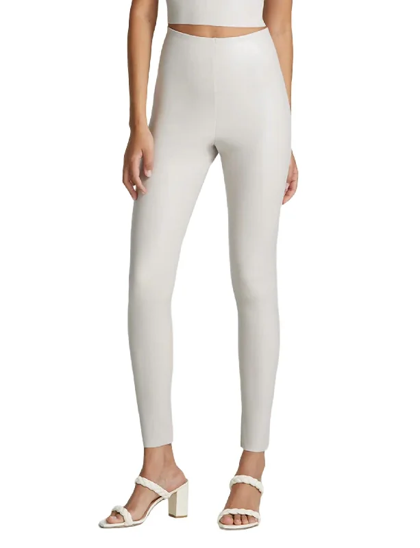 End Of The Year Faux Leather Legging In Porcelain