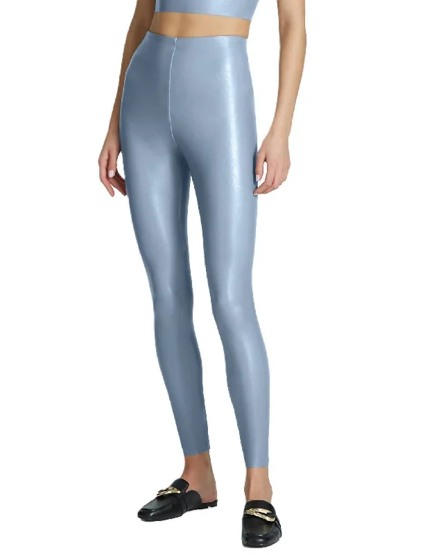 Minimal Style Faux Leather Legging In Vintage Blue