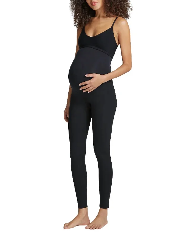 Comfortable Fashion Neoprene Maternity Legging In Black