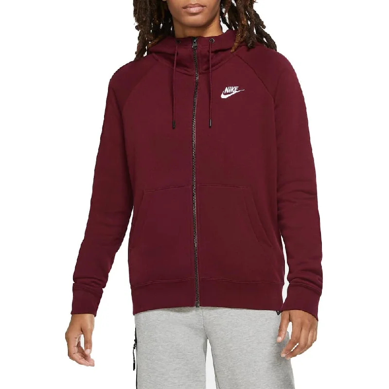 Goddess Outfit Nike NSW Essential Fleece Full Zip Hoodie Dark Red  BV4122-638 Women's