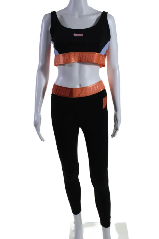 Advanced Design PE Nation Womens Stretch Round Neck Bra + Leggings Activewear Set Orange