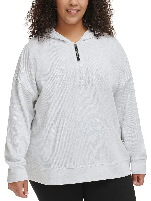 Cool Style Plus Womens Thermal 1/4 Zip Hoodie