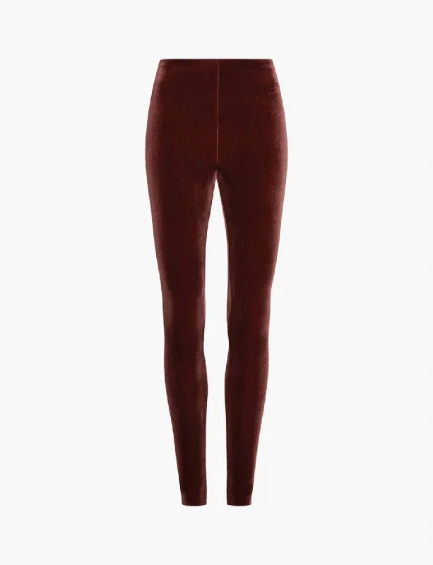 Sports Trend Velvet Legging In Sumac