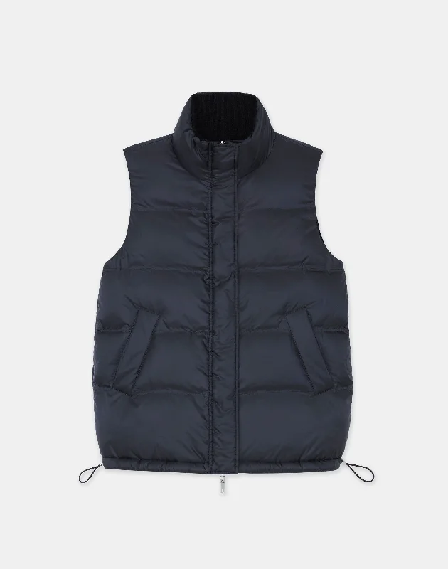 High Street Fashion Wool Knit & Quilted Down Reversible Vest